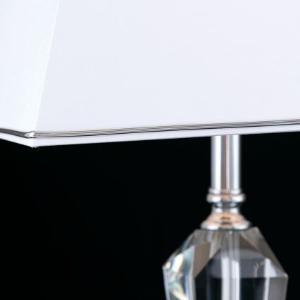 Křišťálová stolní lampa VERONIQUE 1xE27/60W/230V bílá/chrom