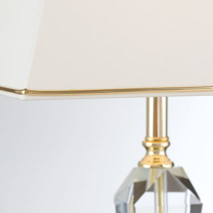 Křišťálová stolní lampa VERONIQUE 1xE27/60W/230V krémová/zlatá