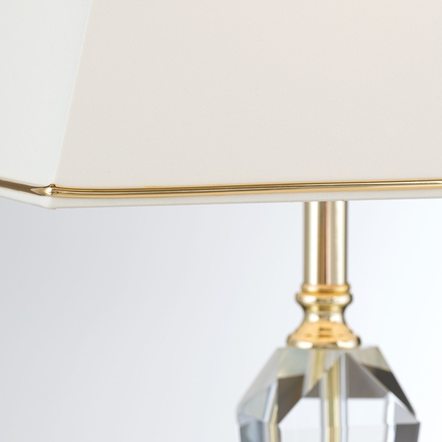 Křišťálová stolní lampa VERONIQUE 1xE27/60W/230V krémová/zlatá