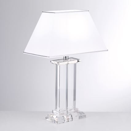 Křišťálová stolní lampa VERONIQUE 1xE27/60W/230V bílá/chrom