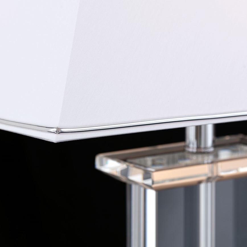 Křišťálová stolní lampa VERONIQUE 1xE27/60W/230V bílá/chrom