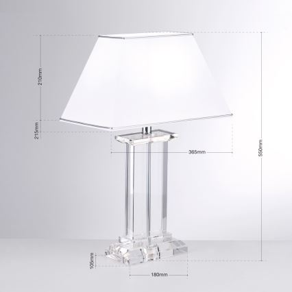 Křišťálová stolní lampa VERONIQUE 1xE27/60W/230V bílá/chrom