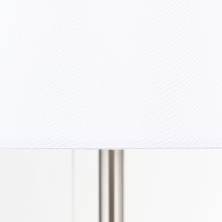 Stolní lampa s USB portem LUDWIG 1xE27/40W/230V 50 cm bílá/matný chrom