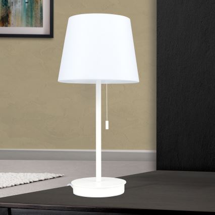 Stolní lampa s USB portem LUDWIG 1xE27/40W/230V 50 cm bílá