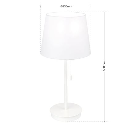 Stolní lampa s USB portem LUDWIG 1xE27/40W/230V 50 cm bílá