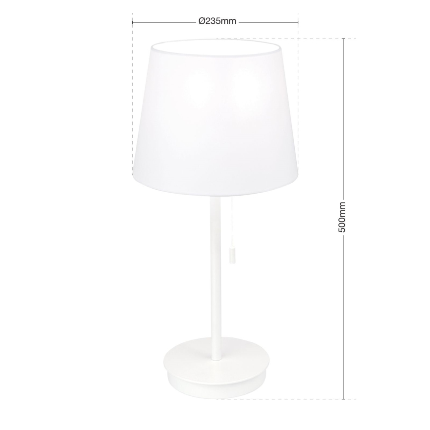 Stolní lampa s USB portem LUDWIG 1xE27/40W/230V 50 cm bílá