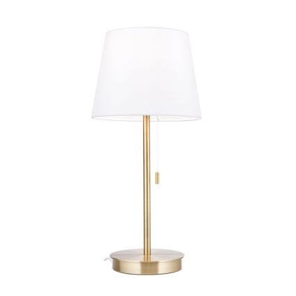 Stolní lampa s USB portem LUDWIG 1xE27/40W/230V 50 cm bílá/zlatá