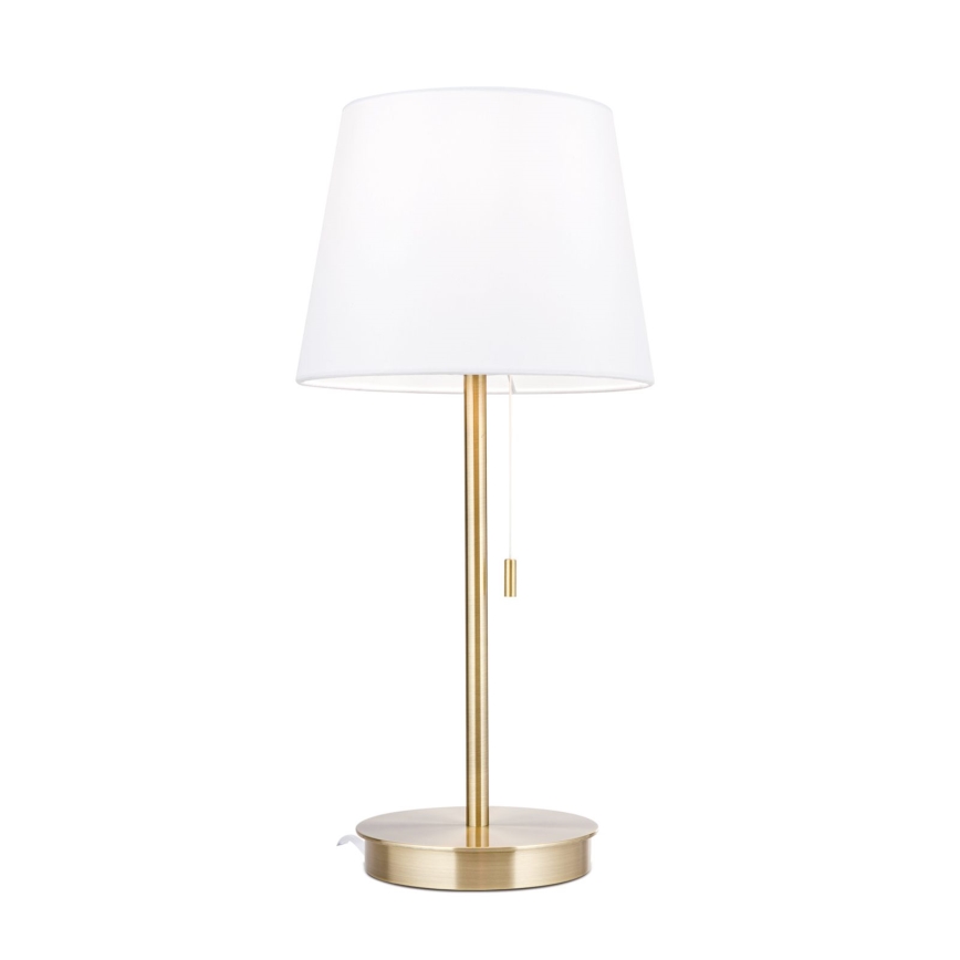 Stolní lampa s USB portem LUDWIG 1xE27/40W/230V 50 cm bílá/zlatá