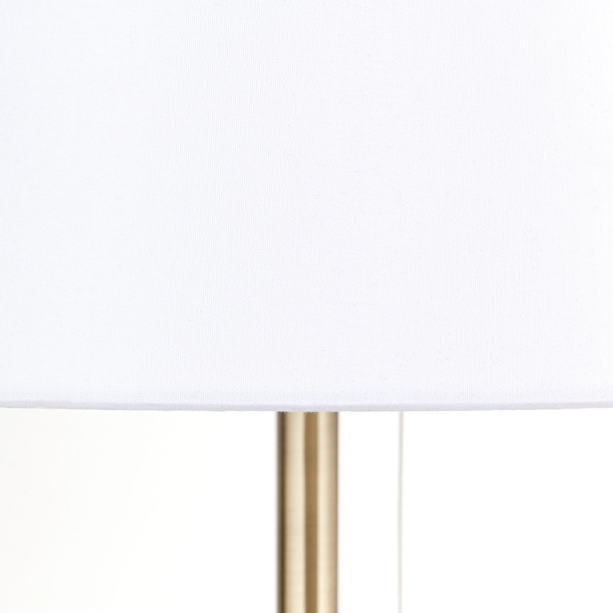 Stolní lampa s USB portem LUDWIG 1xE27/40W/230V 50 cm bílá/zlatá