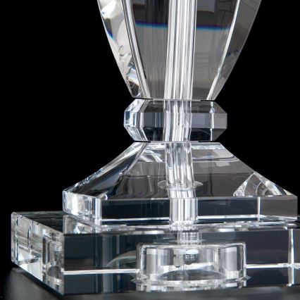 Křišťálová stolní lampa POKAL 1xE27/60W/230V bílá/čirá