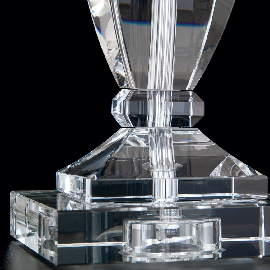 Křišťálová stolní lampa POKAL 1xE27/60W/230V bílá/čirá
