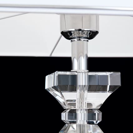 Křišťálová stolní lampa POKAL 1xE27/60W/230V bílá/čirá