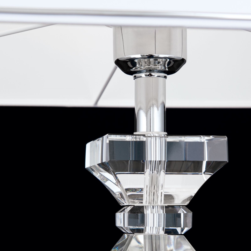 Křišťálová stolní lampa POKAL 1xE27/60W/230V bílá/čirá