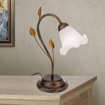 Stolní lampa SISI 1xE14/40W/230V bronz/patina