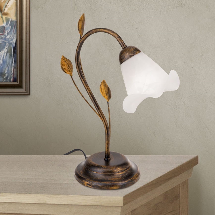 Stolní lampa SISI 1xE14/40W/230V bronz/patina