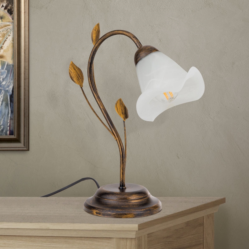 Stolní lampa SISI 1xE14/40W/230V bronz/patina