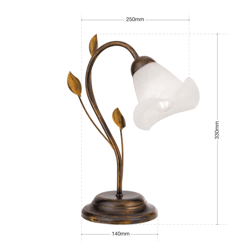 Stolní lampa SISI 1xE14/40W/230V bronz/patina