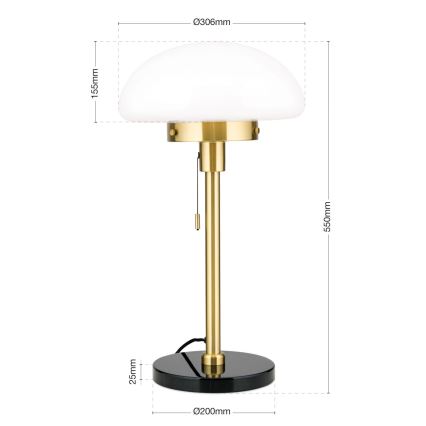 Stolní lampa SPARTA 1xE27/40W/230V zlatá/černá