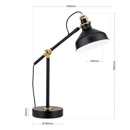 Stolní lampa SCHILLER 1xE27/40W/230V černá/bronz