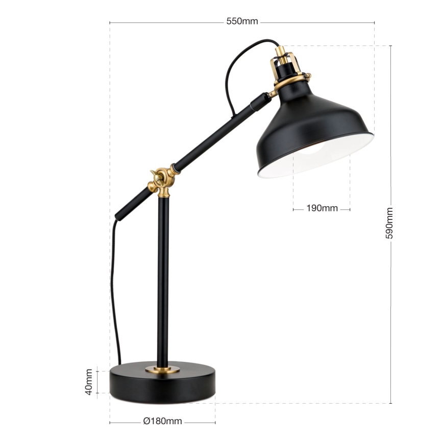Stolní lampa SCHILLER 1xE27/40W/230V černá/bronz