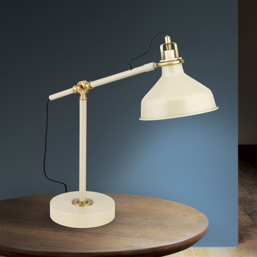 Stolní lampa SCHILLER 1xE27/40W/230V krémová/bronz