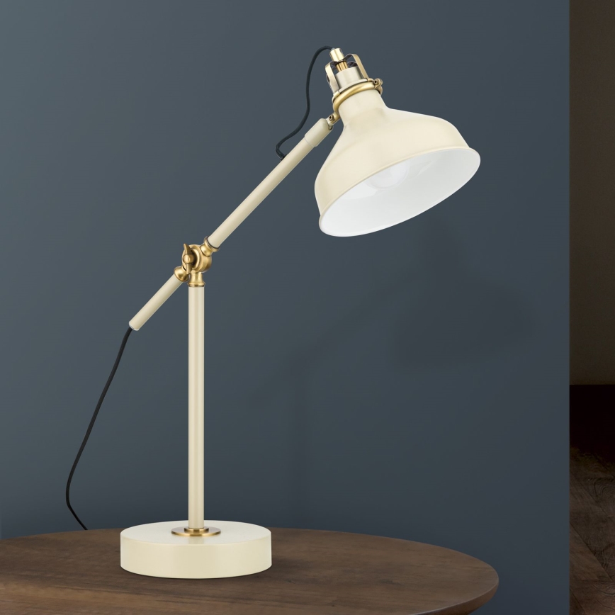 Stolní lampa SCHILLER 1xE27/40W/230V krémová/bronz