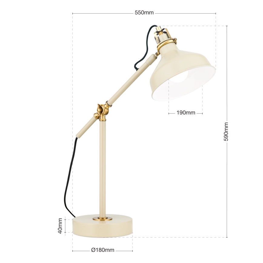 Stolní lampa SCHILLER 1xE27/40W/230V krémová/bronz