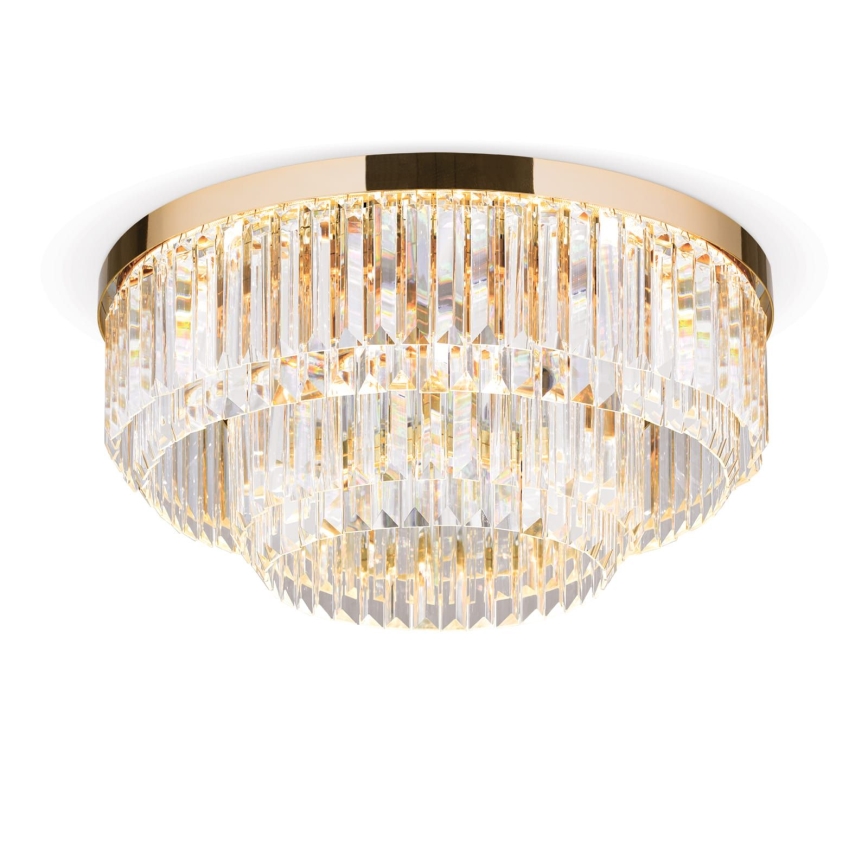 LED Stmívatelné křišťálové stropní svítidlo PRISM LED/80W/230V pr. 55 cm 24K zlato