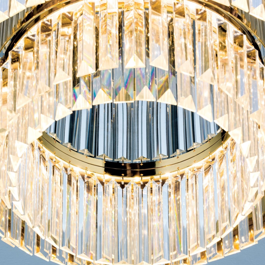 LED Stmívatelné křišťálové stropní svítidlo PRISM LED/80W/230V pr. 55 cm 24K zlato