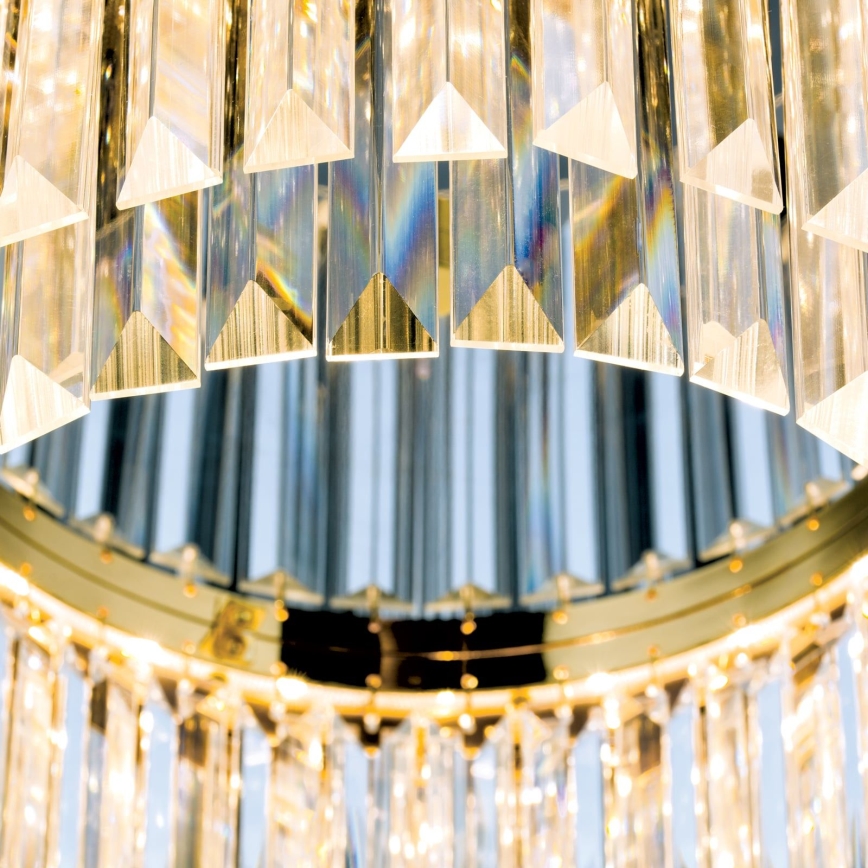 LED Stmívatelné křišťálové stropní svítidlo PRISM LED/80W/230V pr. 55 cm 24K zlato