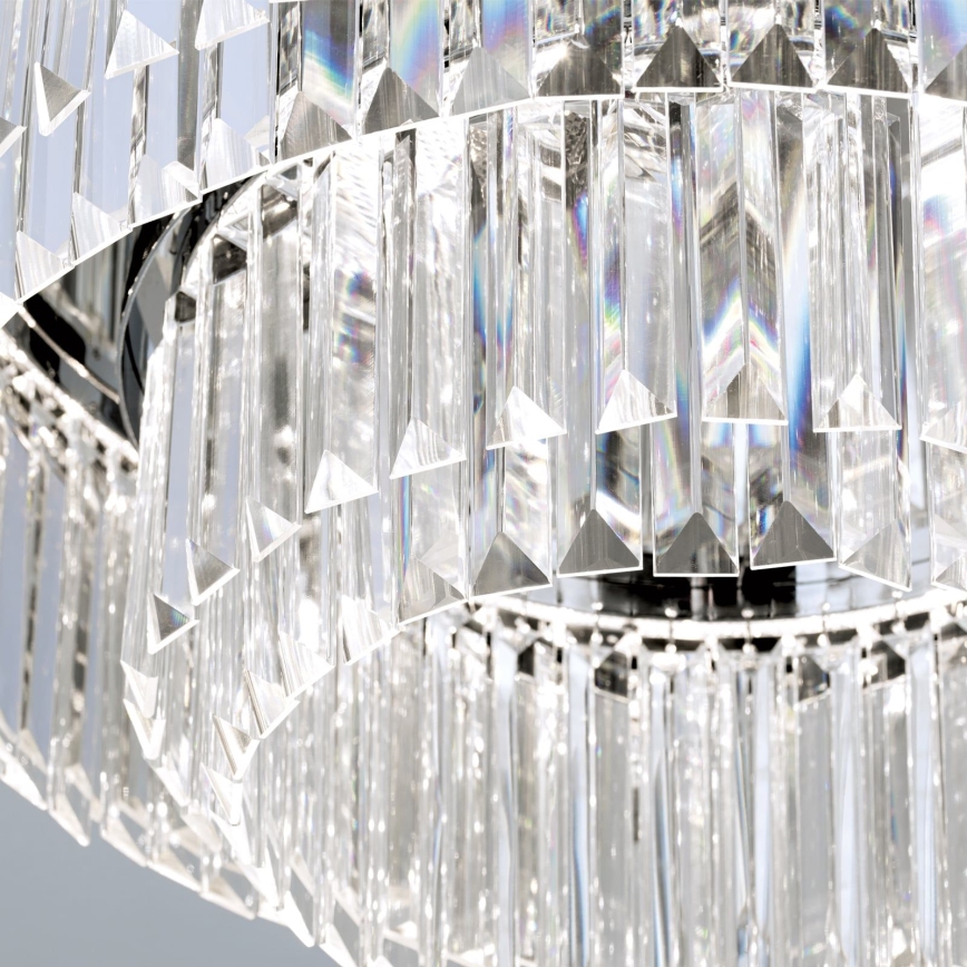 LED Stmívatelné křišťálové stropní svítidlo PRISM LED/80W/230V pr. 55 cm lesklý chrom