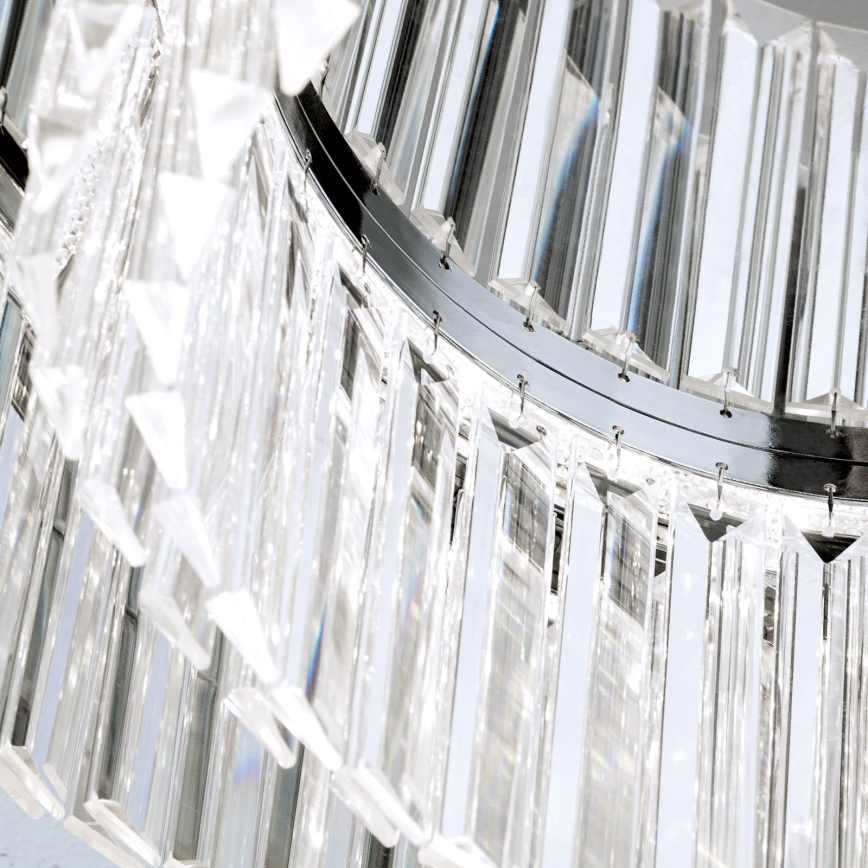 LED Stmívatelné křišťálové stropní svítidlo PRISM LED/80W/230V pr. 55 cm lesklý chrom