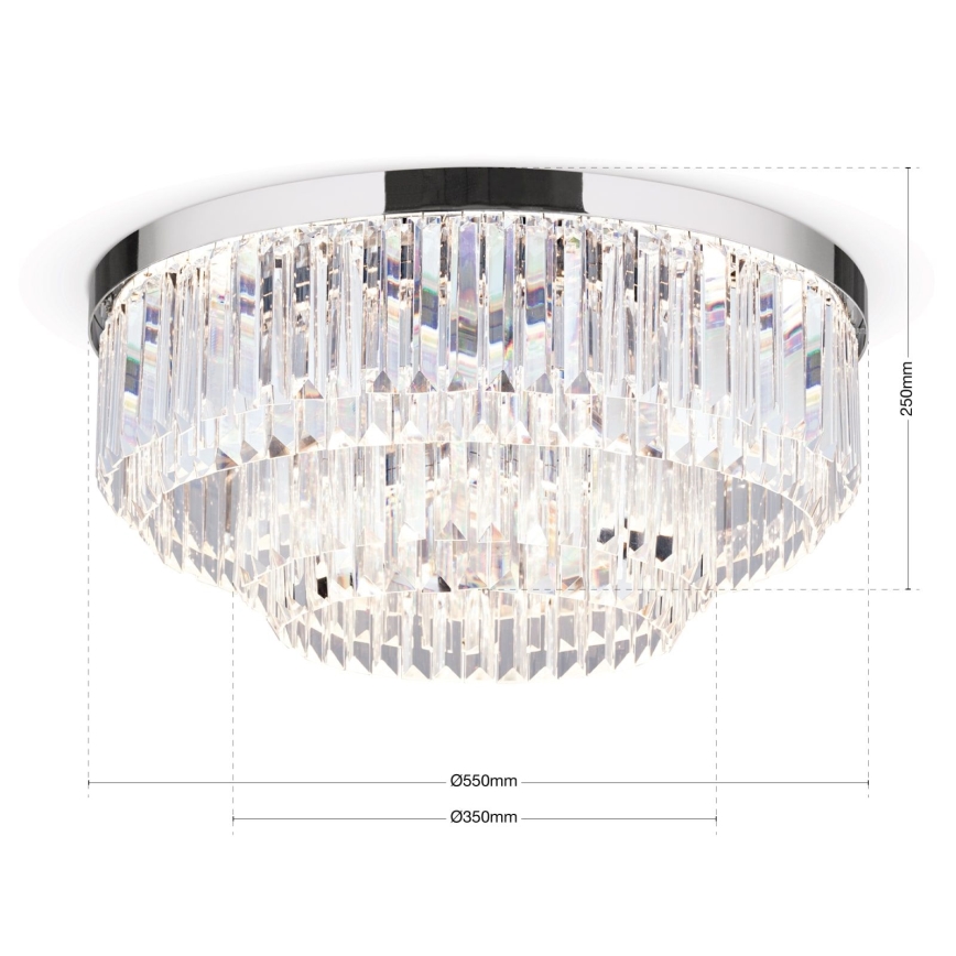 LED Stmívatelné křišťálové stropní svítidlo PRISM LED/80W/230V pr. 55 cm lesklý chrom