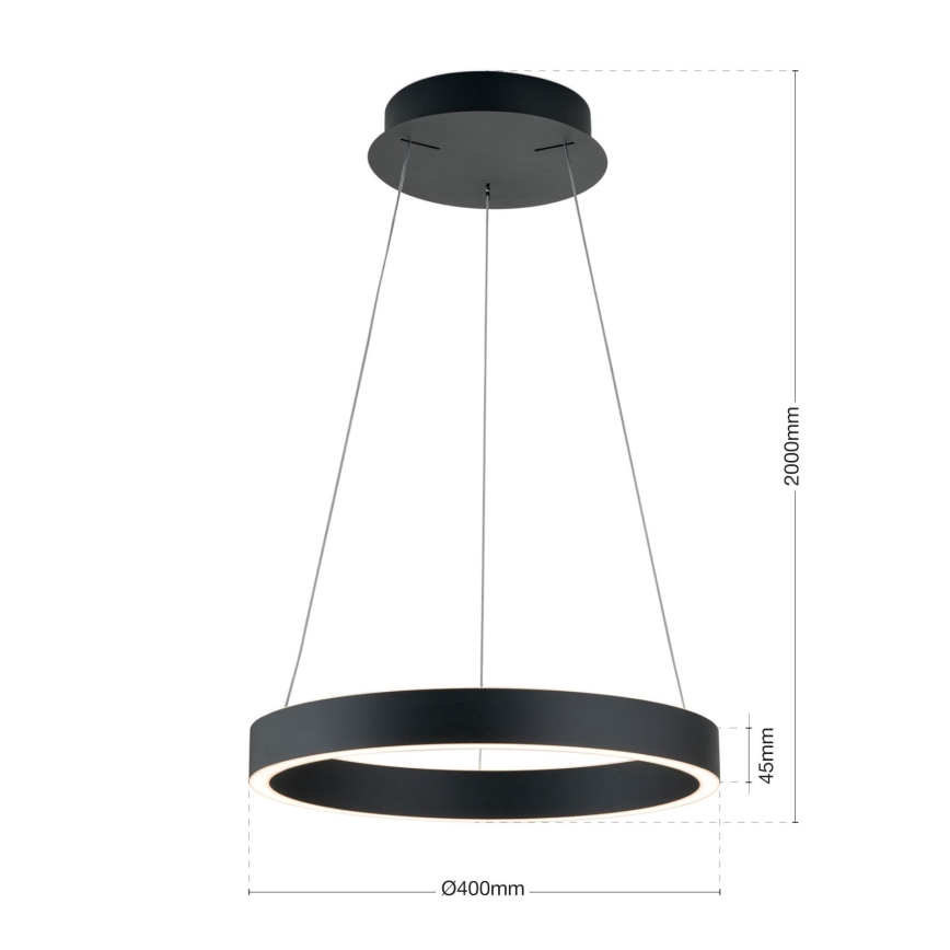 Orion - LED Stmívatelný lustr na lanku KOLK LED/40W/230V 2700/3000/4000K pr. 40 cm černá