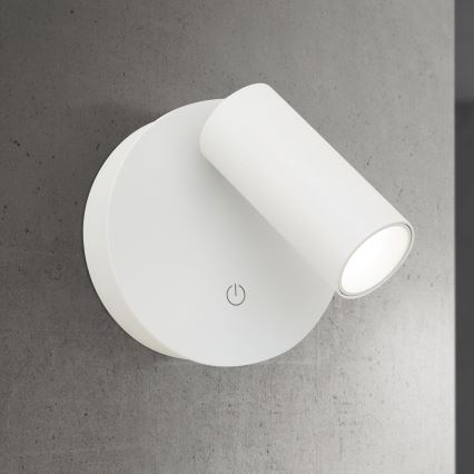 LED Stmívatelné nabíjecí dotykové nástěnné bodové svítidlo LUXY LED/1W/5V 2200 mAh 2700/3000/4000K bílá