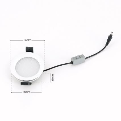 LED Stmívatelné koupelnové podhledové svítidlo OFFICE LED/10W/230V 3000/4000/6000K pr. 9,5 cm UGR19 IP44 bílá
