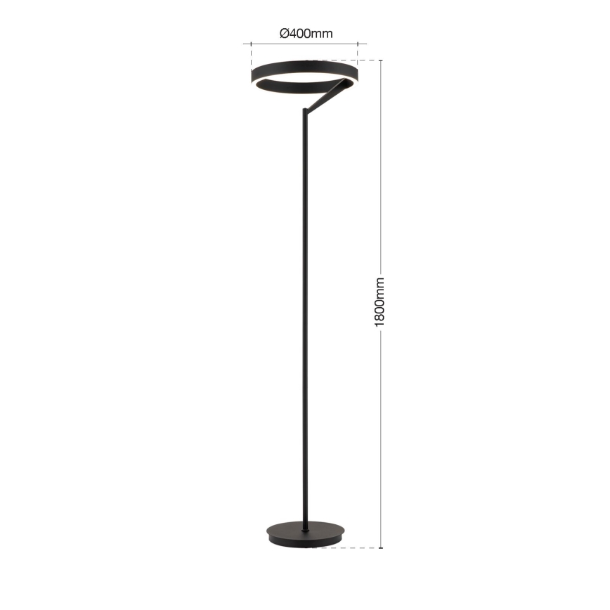 LED Stmívatelná stojací lampa KOLK LED/40W/230V 2700/4000K černá