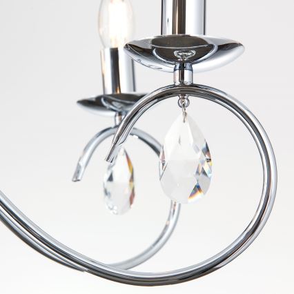 Křišťálový lustr na řetězu ALESSIA 5xE14/40W/230V lesklý chrom