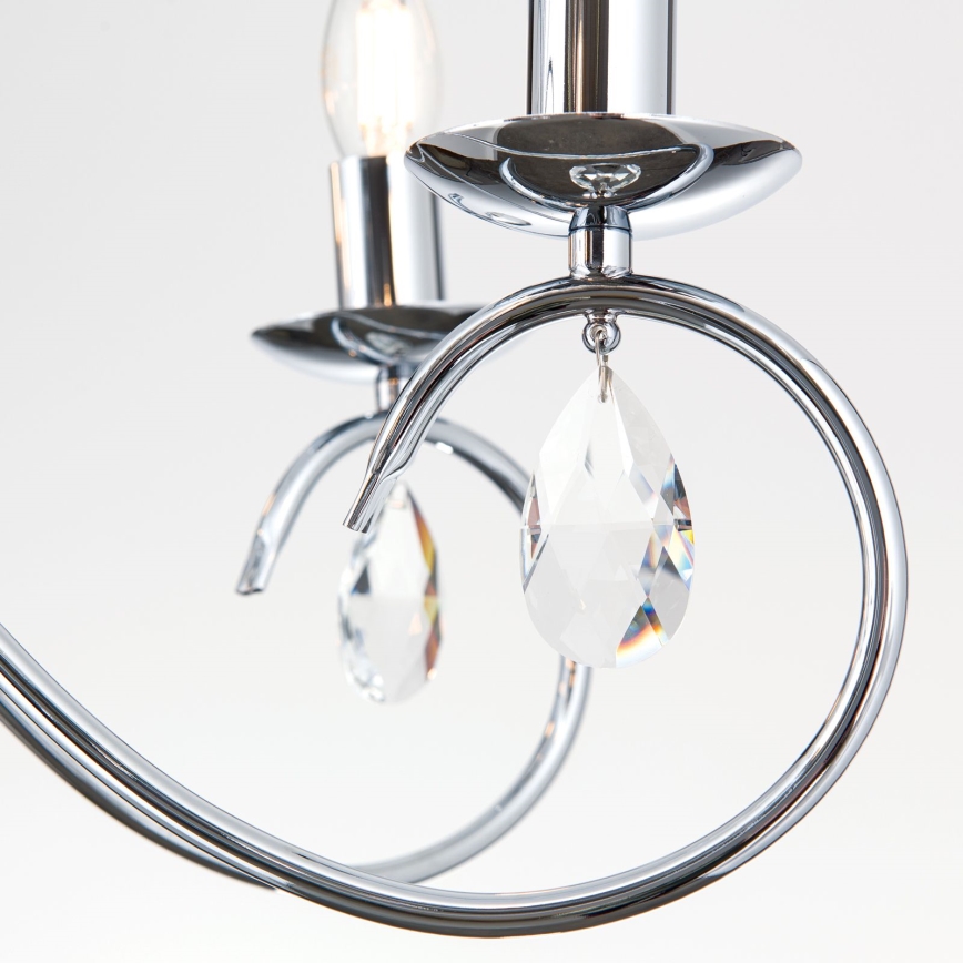 Křišťálový lustr na řetězu ALESSIA 5xE14/40W/230V lesklý chrom