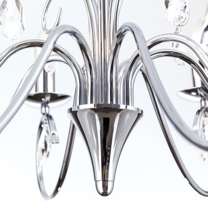 Křišťálový lustr na řetězu ALESSIA 8xE14/40W/230V lesklý chrom