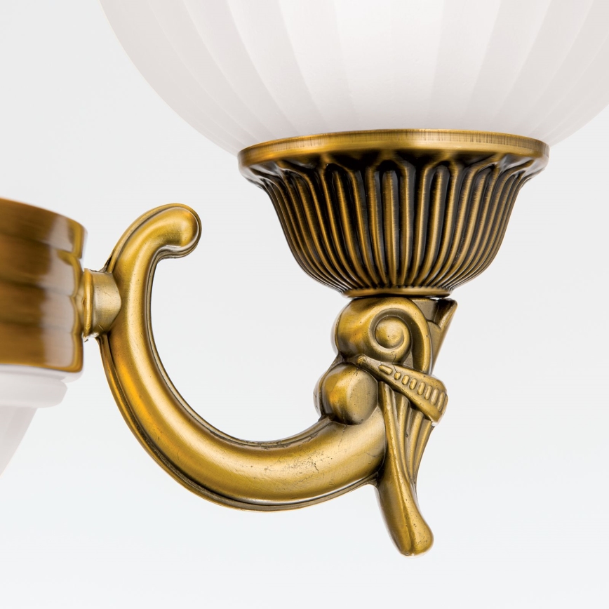 Lustr na řetězu ROCCA 6xE27/60W/230V pr. 64 cm bronz/bílá