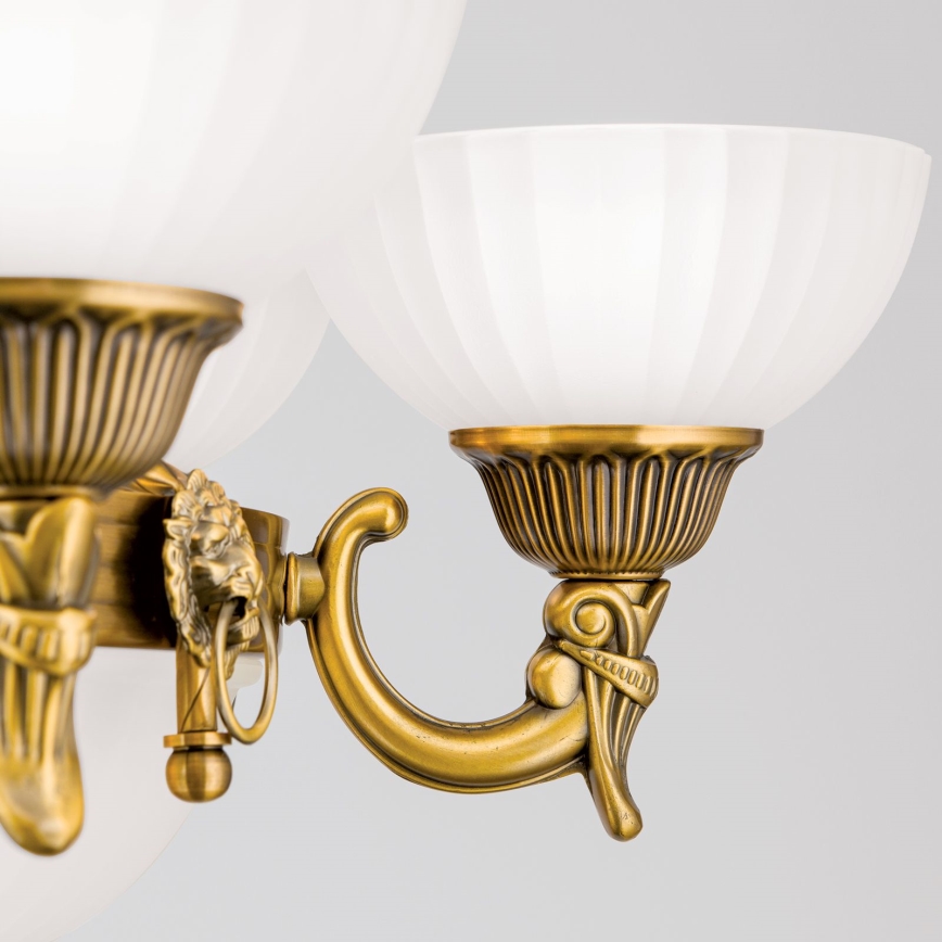 Lustr na řetězu ROCCA 9xE27/60W/230V pr. 75 cm bronz/bílá