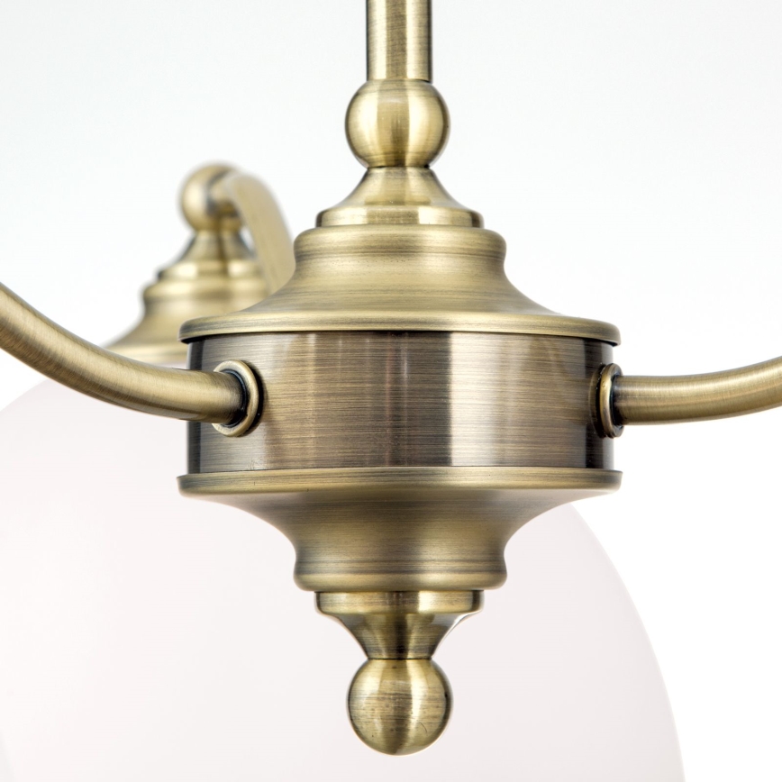 Lustr na řetězu OLD LAMP 3xE27/40W/230V pr. 65 cm bílá/mosaz