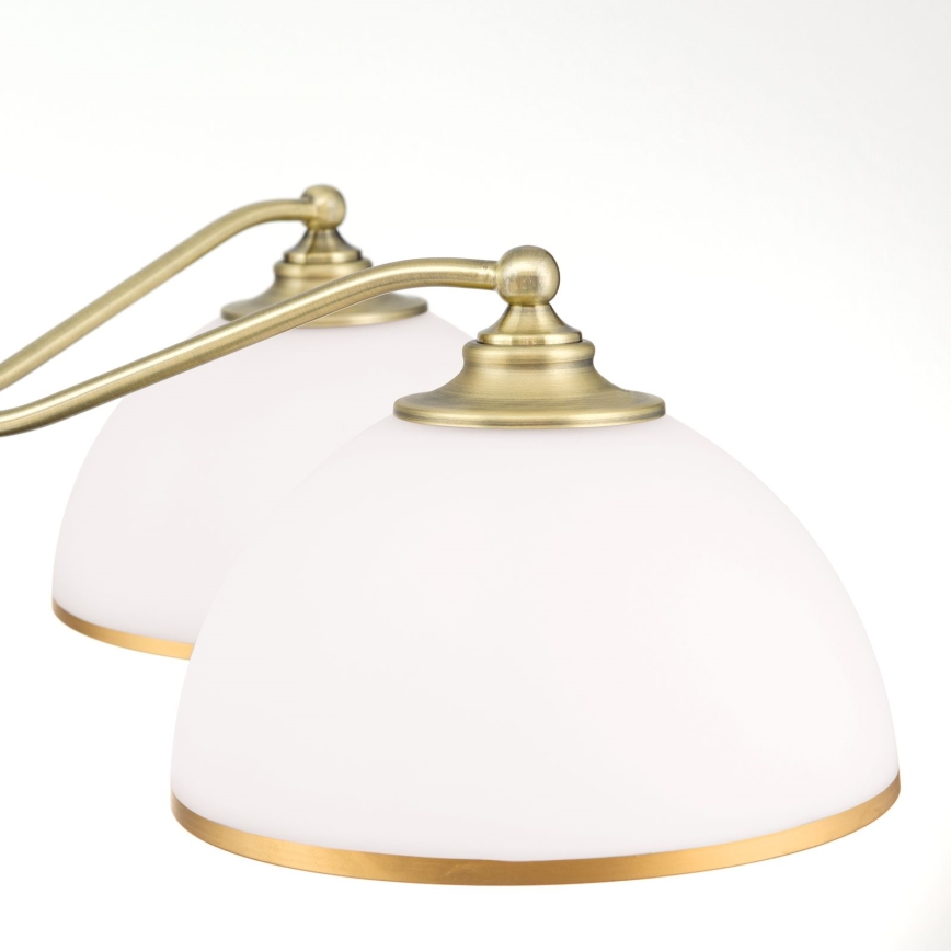 Lustr na řetězu OLD LAMP 5xE27/40W/230V pr. 75 cm bílá/mosaz