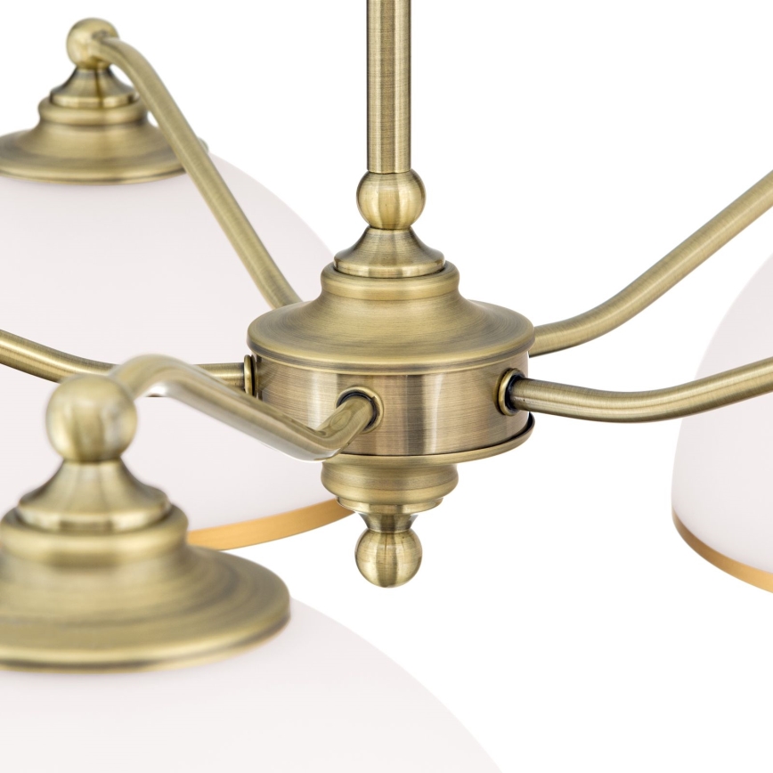 Lustr na řetězu OLD LAMP 5xE27/40W/230V pr. 75 cm bílá/mosaz