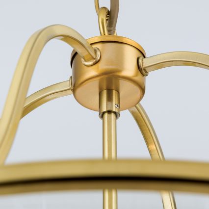 Lustr na řetězu BRUNO 6xE14/40W/230V pr. 43 cm zlatá