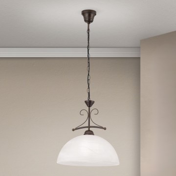 Orion - Lustr na řetězu RULA 1xE27/40W/230V pr. 35 cm bílá/bronz