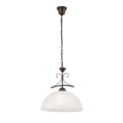 Lustr na řetězu RULA 1xE27/40W/230V pr. 35 cm bílá/bronz
