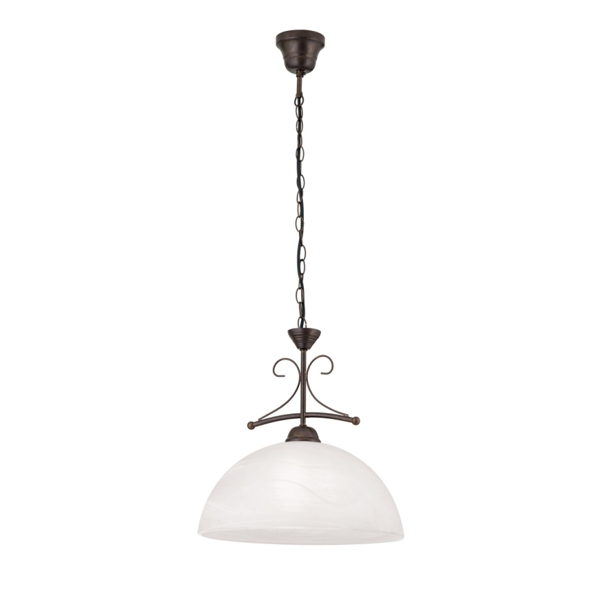 Lustr na řetězu RULA 1xE27/40W/230V pr. 35 cm bílá/bronz