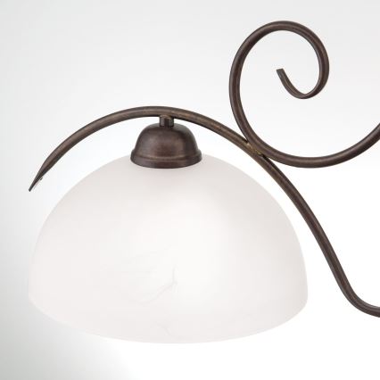 Lustr na řetězu RULA 2xE27/40W/230V bílá/bronz